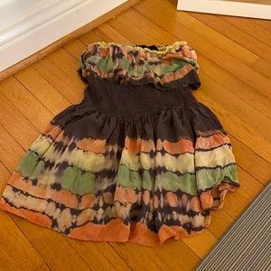 Planet blue / blue life tie dye romper dress